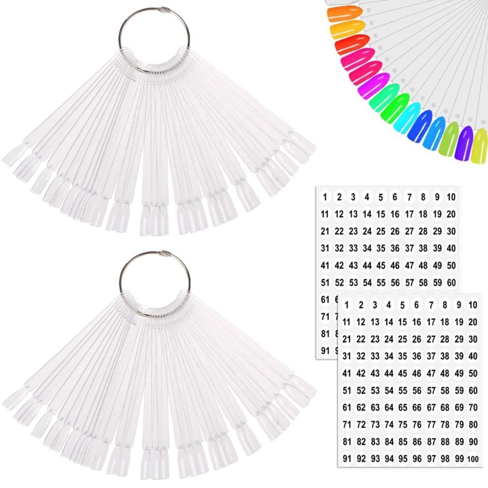 100pcs Clear False Nail Swatch Sticks